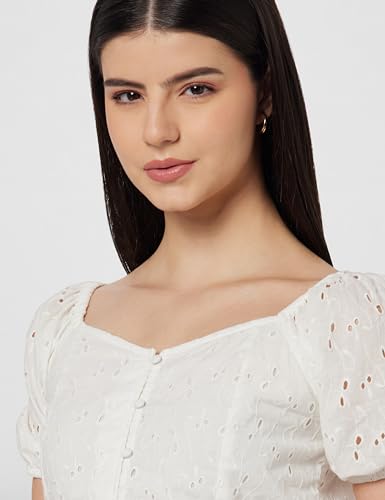 Max Cotton Women's Regular Fit T-Shirt (SU23WTOP05IVORY_Ivory, Medium