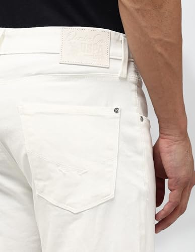 U.S. Polo Assn. Denim Co. Men's Harold Slim Straight Fit White Jeans (UDJEN2024_White_40)