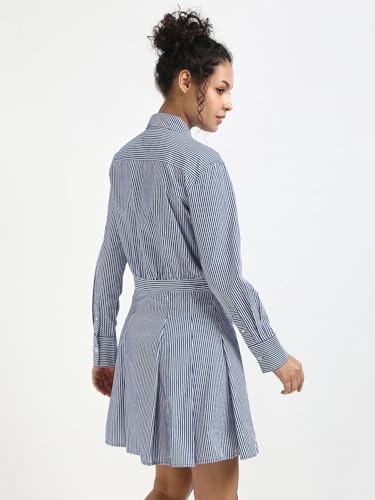 Cotton Spread Collar Shirt Dress