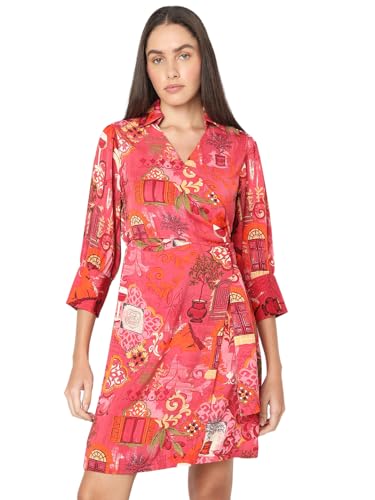 VERO MODA Women's Fit and Flare Red Dress