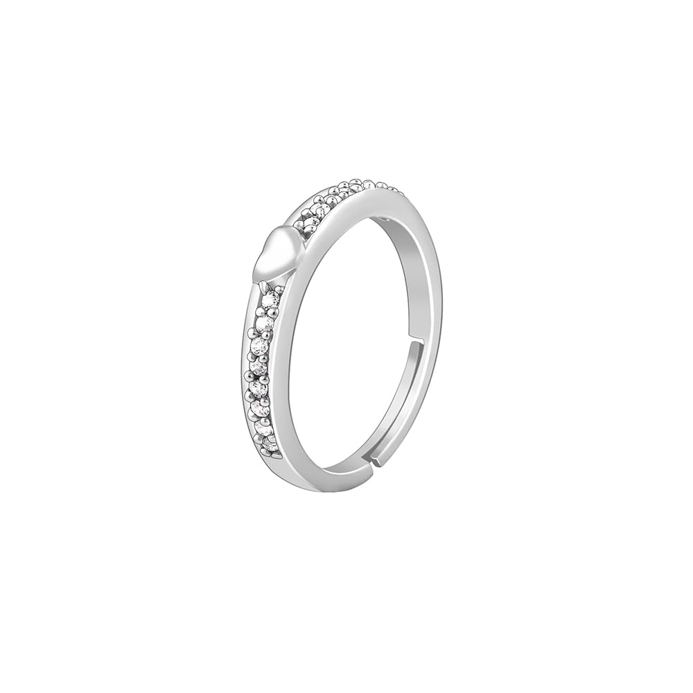 GIVA 925 Silver Zircon Love Island Ring| Best Gift for Girlfriend, Women & Girls | With Certificate & 6 Months Warranty