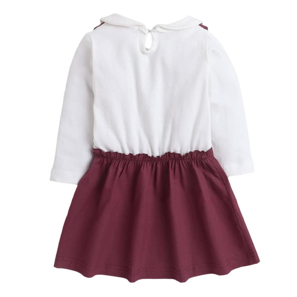 Hopscotch Baby Girls Knee Length Casual Dresses in White Color for Ages (12-18 Months)