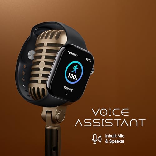 Fire-Boltt Ring X Smartwatch 2.01” Display with Always On Display, Bluetooth Calling, Wireless Charging, AI Voice Assistant, 100+ Sports Modes, Health Suite, 500+ Watchfaces (Black S)