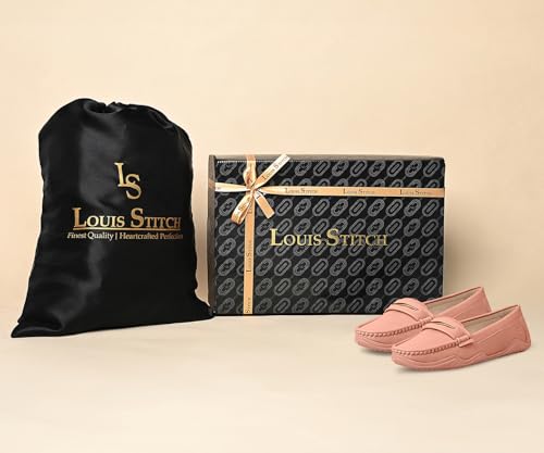 LOUIS STITCH Women’s Premium Pink Slip-On Loafers | Elegant Solid Slip-On Comfort Shoes for Casual and Formal Wear | Slip-On Loafer Shoes for Women | LSLD-BLR-HS01-PK | UK-7