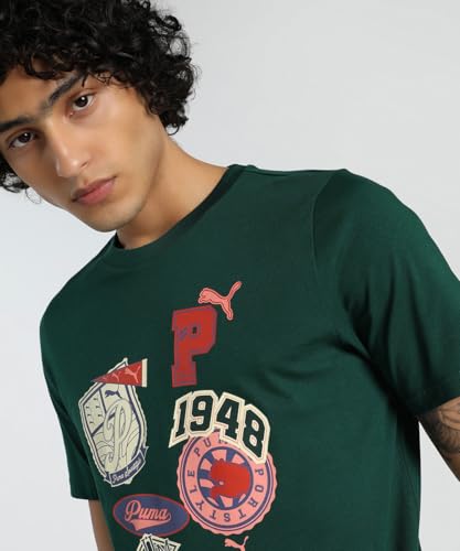 Puma Men's Regular Fit T-Shirt (634158_Dark Myrtle