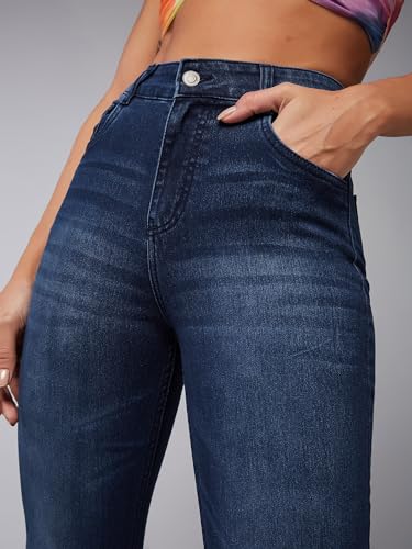 Miss Chase Women's Skinny Fit High Rise Regular Length Stretchable Denim Jeans (MCSS24DEN79-02-551-38, Zaffre Blue, 38)