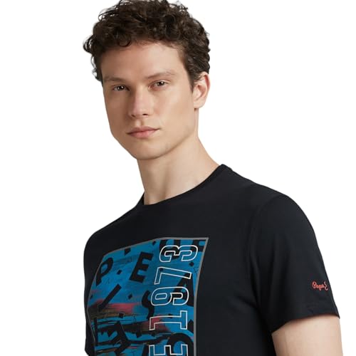 Pepe Jeans Men's Slim Fit T-Shirt (PM509905_Black