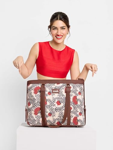 ZOUK Nawabi Couture Handmade Vegan Leather Women's Office Bag for 15.6 inch Laptop with double handles - WavBeach