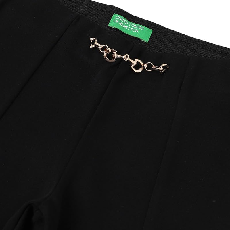 United Colors of Benetton Solid Regular Fit Gold Buckle Pants