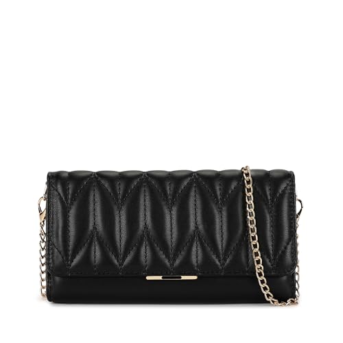 Fastrack Zenith Women's Quilted Clutch | Detachable Chain, Card & Cash Slots, Magnetic Flap | Evening Clutch