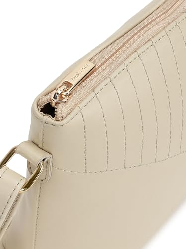 Fastrack Sling | White Faux-Leather Women’s Handbag | Adjustable Strap with Zipper Closure, Spacious Compartment & Stitch Detailing for Everyday Carry