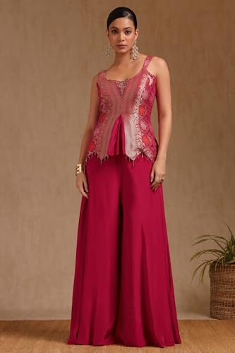 Soch Women's Viscose Georgette Salwar Suit (OWS5CD21981_Fuchsia