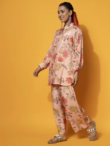 Libas Womens Printed Silk Blend Co-ord Set for Women