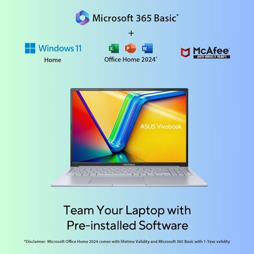 ASUS Vivobook 16X, 16" FHD+ (1920 x 1200), Intel Core i5-13420H, (16GB RAM/512GB SSD/RTX 3050/Windows 11/M365 Basic (1Year)*/Office Home 2024/Cool Silver/1.80 kg), K3605VC-RP413WS
