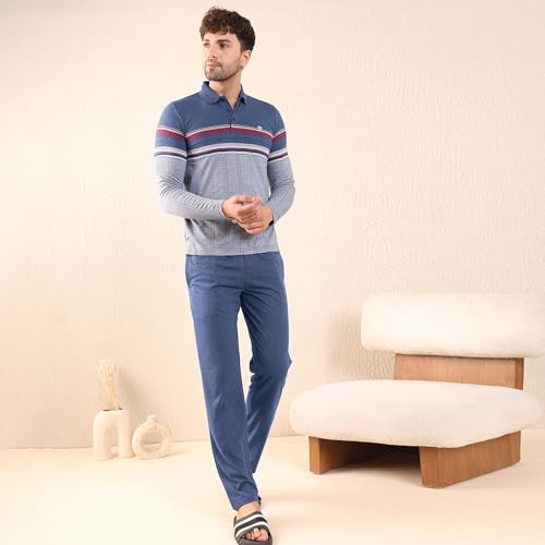 Sweet Dreams Men's Textured Printed Pyjama Set