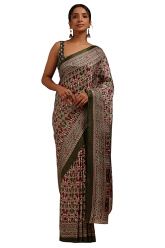 Soch Womens Green Art Silk Ethnic Motifs Saree