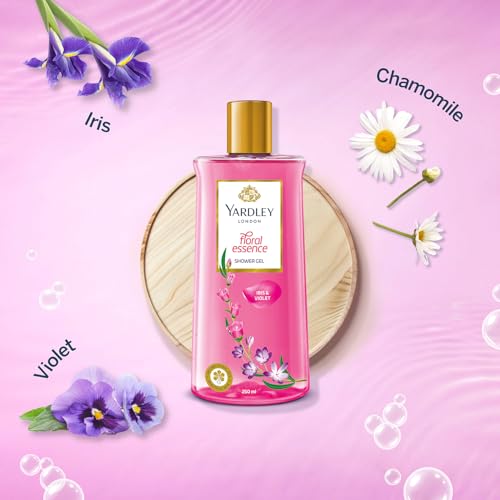 Yardley London| Shower Gel| Floral Essence| with Natural Oils of Iris & Violet| No Parabens| No Silicones | 250ml