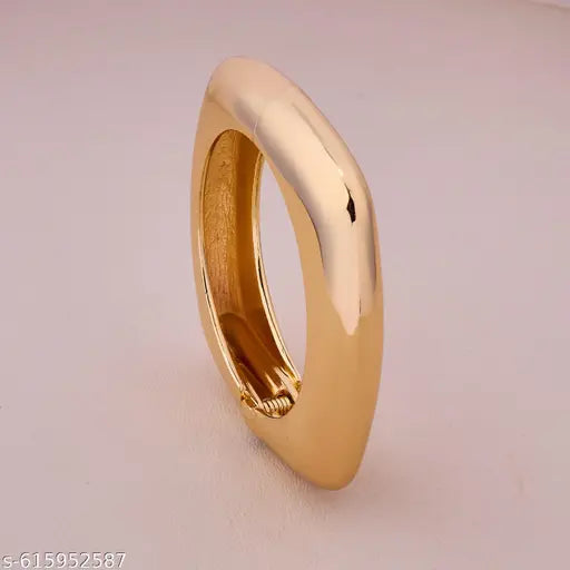 ✨CZ STONE Luxury Western Gold Plated Bracelet for Women | Bold Geometric Shape Cuff Kada | Elegant Party Wear Statement Jewellery ✨