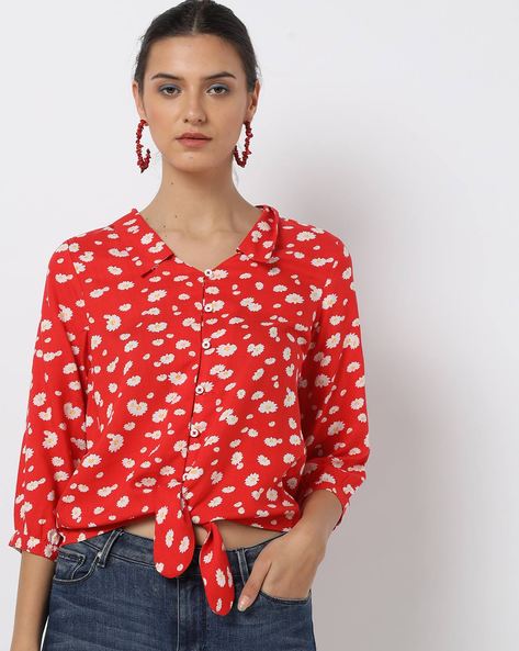 Striped Shirt with Mandarin Collar