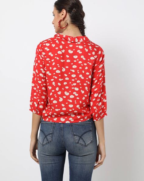 Striped Shirt with Mandarin Collar