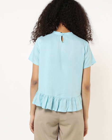 Striped Shirt with Mandarin Collar