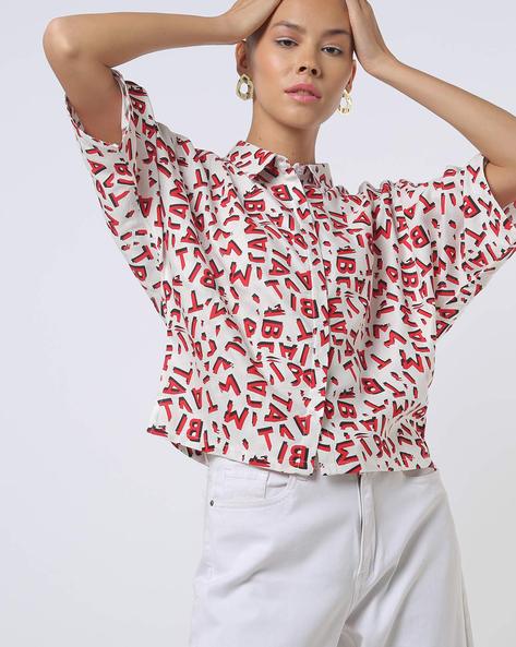 Striped Shirt with Mandarin Collar