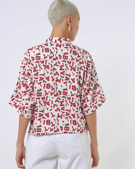 Striped Shirt with Mandarin Collar