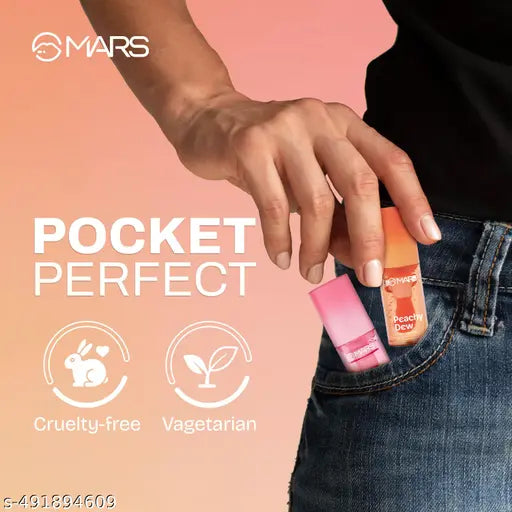 MARS Color Changing Lip Oil (3.5 ml) (04-PEACHY DEW) With Fat Applicator | Skin Nourishing Ingredients - Olive Fruit Oil, Jojoba Oil | Hydrating & Moisturising