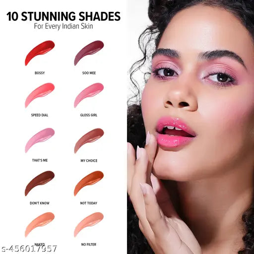 MILA BEAUTÉ Gloss Girl Lip Gloss | 05-My Choice | Lightweight & Non-Sticky Formula | Fuller Lip Effect & Extra Hydration With Mango Seed Butter | 2.8 ml