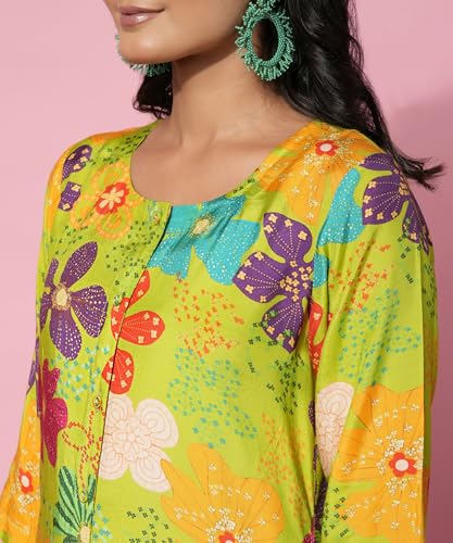 Libas Women's Printed Co-Ords (35500_Green