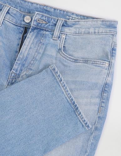 U.S. Polo Assn. Denim Co. Men's Brandon Slim Tapered Fit Blue Jeans (UDJEN1252_Light Wash_36)