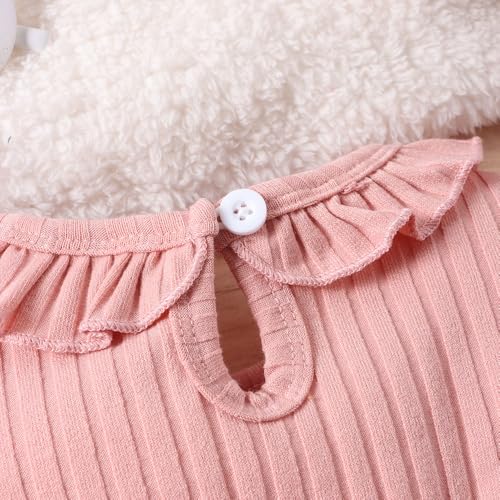 Hopscotch Baby Girls Textured Print Full Sleeves Pink Bodysuits For Ages (12-18 Months)