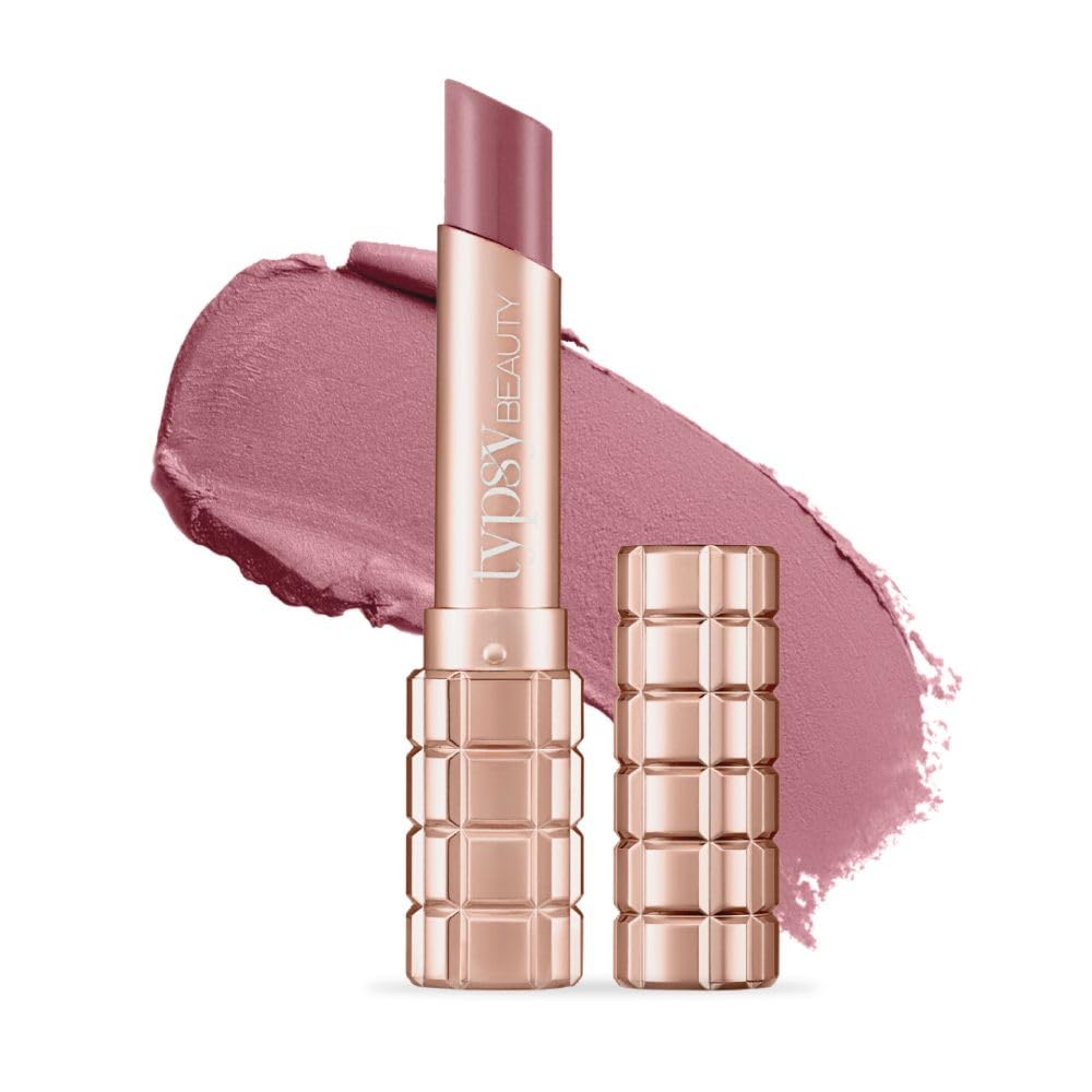 Typsy Beauty Cocoa Peptide Velvet Matte Lipstick | 8hr Wear, Soft Blur Finish, Lightweight Texture, Hydrating Nude Lipstick| Mocha Mauve Light 07 | Cocoa Peptides | Vegan & Paraben-Free 3.5g