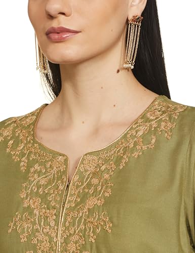 BIBA Women's Rayon Kurta Suit Set (SKDASRTD8817ESS23SAPGRN_Purple