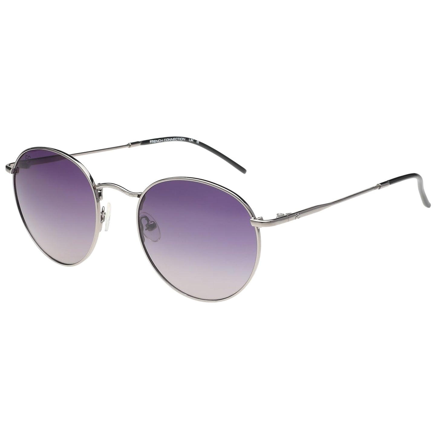 French Connection|Grey Full Frame Oval Sunglasses|Polarized | 100% UV Protection (UV 400) Grey Gradient Faded Lens|Men's & Women's|Small|FC 7641PL C2 51 S
