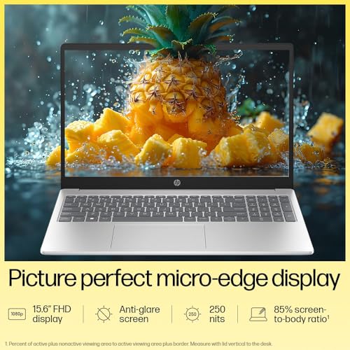 HP 15 AMD Ryzen 3 7320U (8GB LPDDDR5 Ram/512GB NVMe M.2 SSD/Anti Glare, Micro Edge/15.6" (39.6 Cm) FHD/Backlit Keyboard/Win11 Home+MS Office'21/ AMD Radeon Graphics, HD Camera/1.59Kg/Silver) Fc0026AU