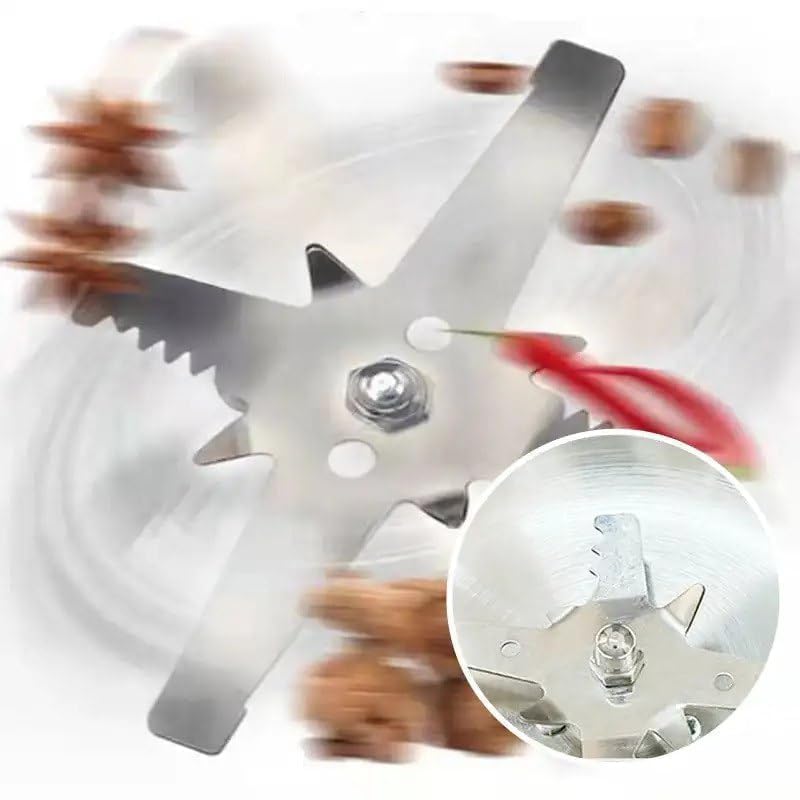 Portable Electric Grinder for Spices, Coffee, Herbs, and Grains – Stainless Steel Mini Mixer Grinder Machine for Kitchen, Home – Small Size Masala Mixer with Powerful Motor (1, Blue Handle Coffee, M)