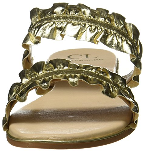 Carlton London Women's Safiyya Gold Fashion Sandals - 6 UK/India (39 EU)(CLL-4203)