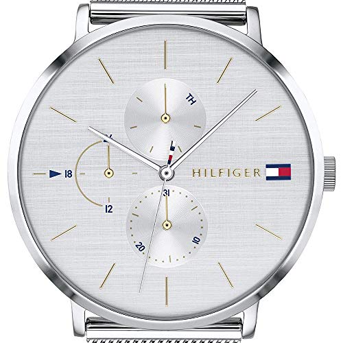 Tommy Hilfiger Women's Quartz Watch with Stainless Steel Strap, Silver, 20 (Model: 1781942)