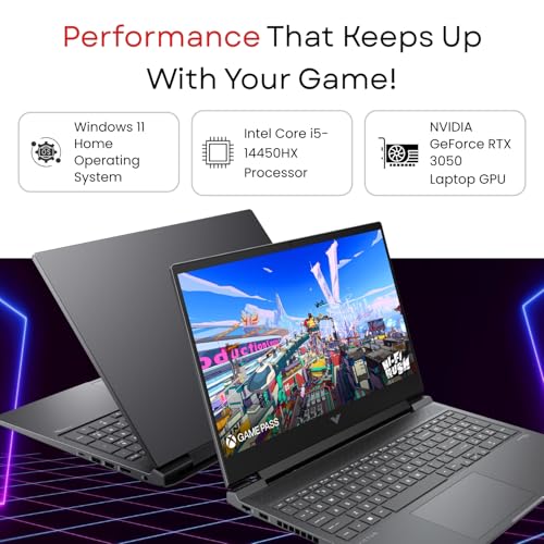 HP Victus Gaming Laptop 16.1" FHD Display | Intel Core i5-14450HX | 16GB RAM | 512GB SSD | NVIDIA RTX 3050 4GB Graphics | Windows 11 Home | 1 Year Warranty (BH0R9PA)