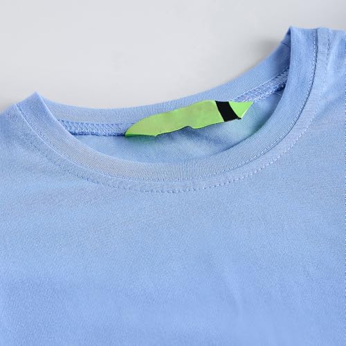 Hopscotch Girls Blue Full Sleeves 2-Pc Colourblock Cotton Jogger Set For Age (3-4 Years)