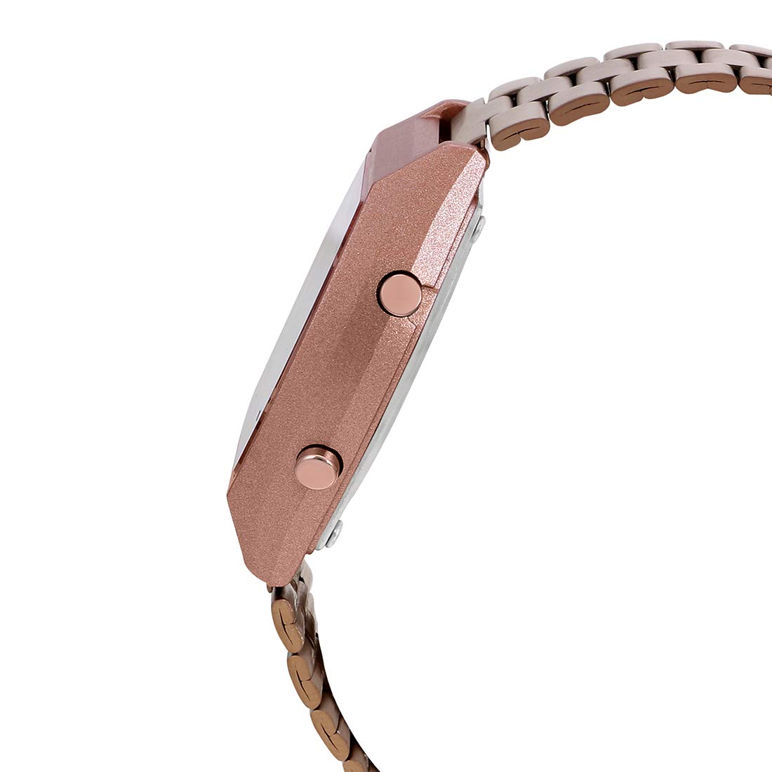 Casio Vintage B640WCG-5DF Digital Rose Gold Dial Unisex Watch Rose Gold Stainless Steel Strap (D187)