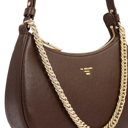 Da Milano Leather Shoulder Bag for Women - Walnut Brown (LB-01370OL)