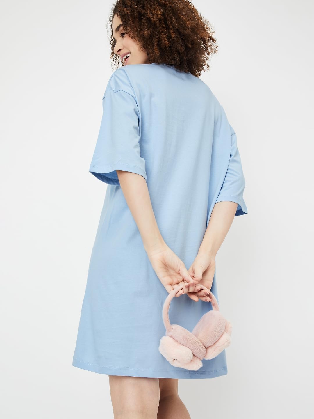 Max Women's Cotton Casual Chemise (CLD1403_Blue_XXL)