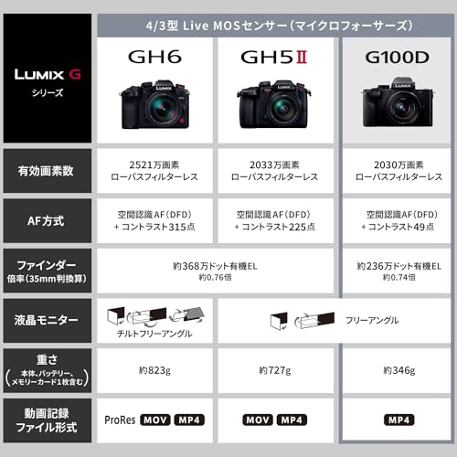 Panasonic DC-G100DK-K Compact and Lightweight Mirrorless SLR Camera Lumix Standard Zoom Lens Kit, Black