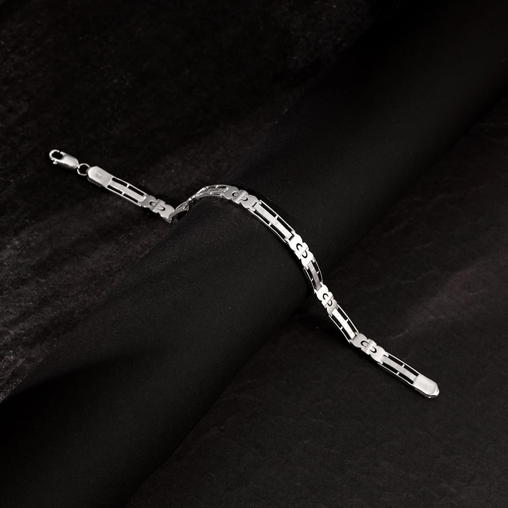 GIVA 925 Silver Swagger Bracelet For Him, Adjustable | Gifts for Men and Boys | With Certificate of Authenticity and 925 Stamp | 6 Months Warranty*