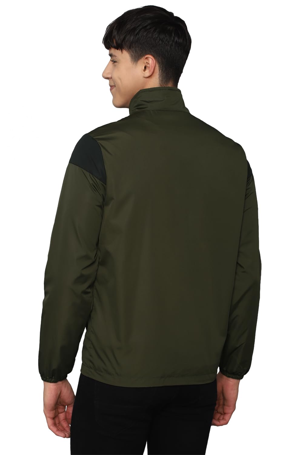 Allen Solly Men Green Patterned Full Sleeves Casual Jacket