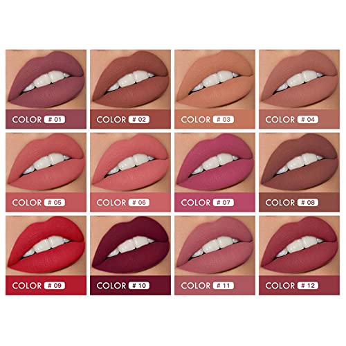 Merishopp 0.35 fl Oz Velvet Matte Liquid Lipstick Not Fade + Lip Gloss 01 |Health & Beauty | Makeup | Lips | Lipstick