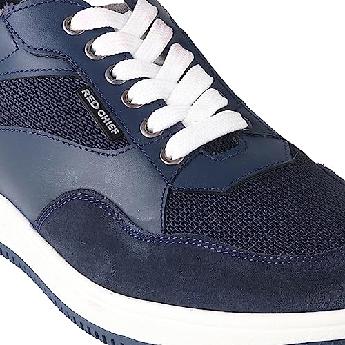 Red Chief Blue Leather Sneakers for Men