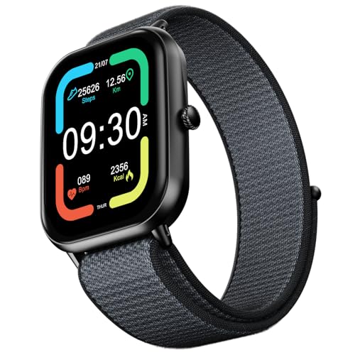 Fire-Boltt Newly Launched Ninja Call Pro Max Nyluxe Smart Watch 2.01 inch Display, Bluetooth Calling, 120+ Sports Modes, Health Suite, Voice Assistance (Charcoal Grey)